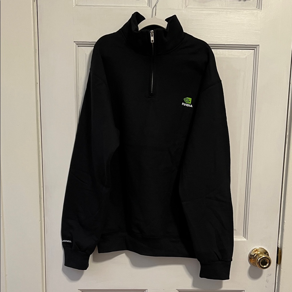 NVIDIA Black Zip-Up Women Sweater